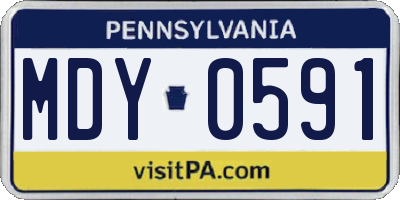 PA license plate MDY0591