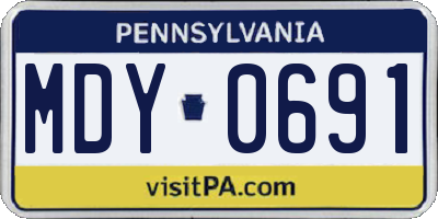 PA license plate MDY0691