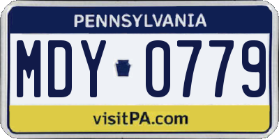PA license plate MDY0779