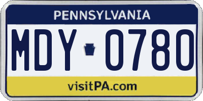 PA license plate MDY0780