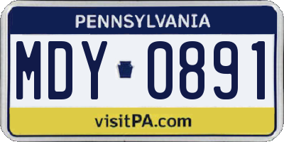 PA license plate MDY0891