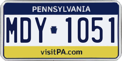 PA license plate MDY1051