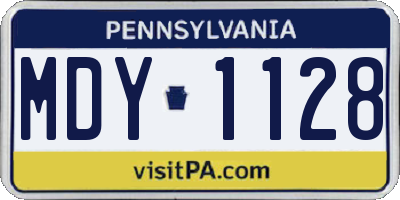 PA license plate MDY1128