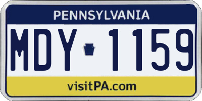 PA license plate MDY1159