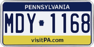 PA license plate MDY1168