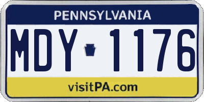PA license plate MDY1176