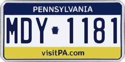 PA license plate MDY1181