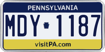 PA license plate MDY1187