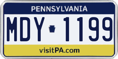 PA license plate MDY1199