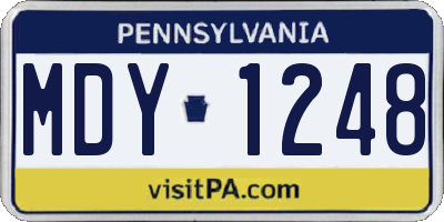 PA license plate MDY1248