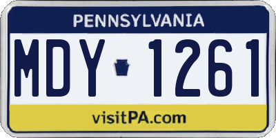 PA license plate MDY1261
