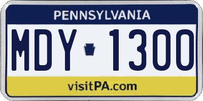 PA license plate MDY1300