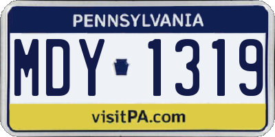 PA license plate MDY1319
