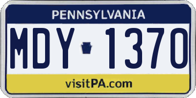 PA license plate MDY1370