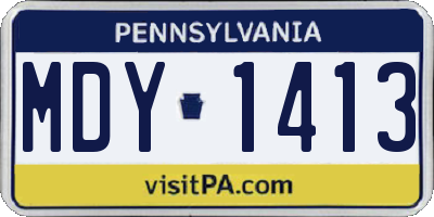 PA license plate MDY1413