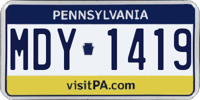 PA license plate MDY1419