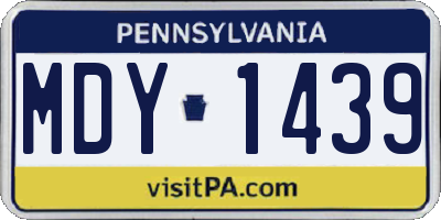 PA license plate MDY1439