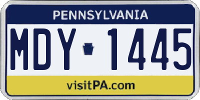 PA license plate MDY1445