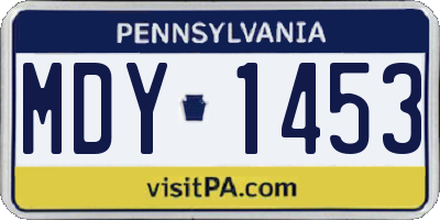 PA license plate MDY1453