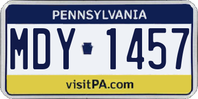 PA license plate MDY1457