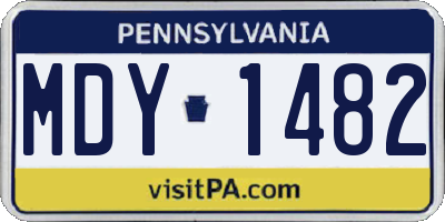 PA license plate MDY1482