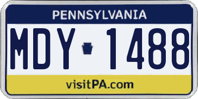 PA license plate MDY1488