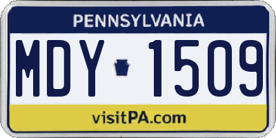 PA license plate MDY1509