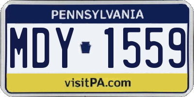 PA license plate MDY1559