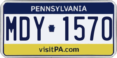PA license plate MDY1570