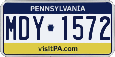 PA license plate MDY1572
