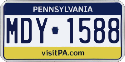 PA license plate MDY1588