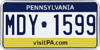 PA license plate MDY1599