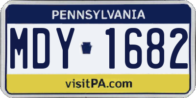 PA license plate MDY1682