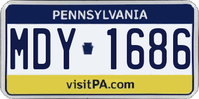 PA license plate MDY1686