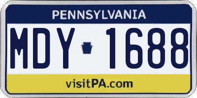 PA license plate MDY1688