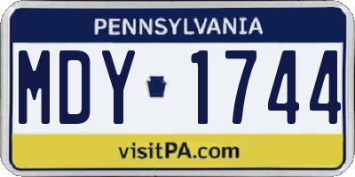 PA license plate MDY1744
