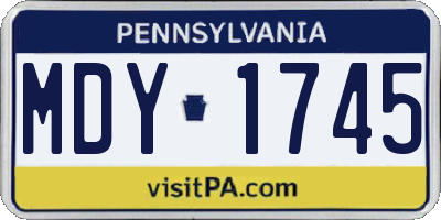 PA license plate MDY1745
