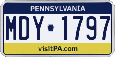 PA license plate MDY1797