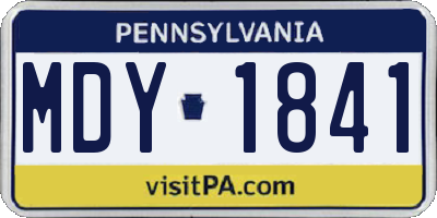 PA license plate MDY1841