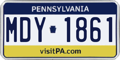 PA license plate MDY1861