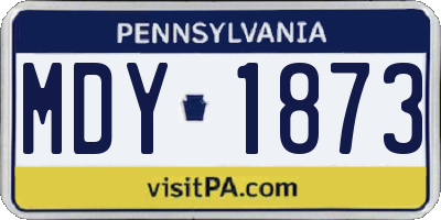 PA license plate MDY1873