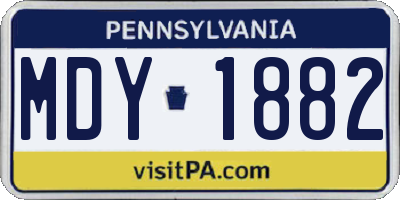 PA license plate MDY1882