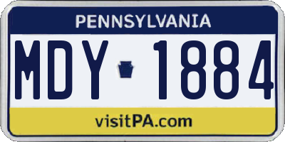 PA license plate MDY1884