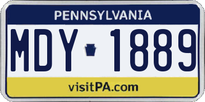 PA license plate MDY1889