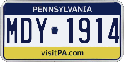 PA license plate MDY1914