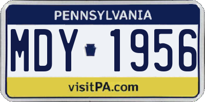 PA license plate MDY1956
