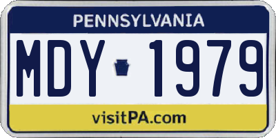 PA license plate MDY1979