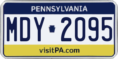 PA license plate MDY2095