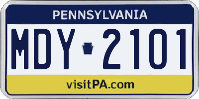 PA license plate MDY2101