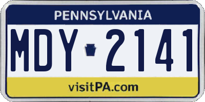 PA license plate MDY2141